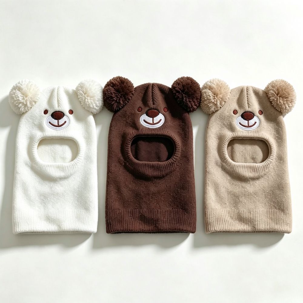 Infant Beanie Hat With Ears - Topi Bayi Tebal untuk Musim Dingin,