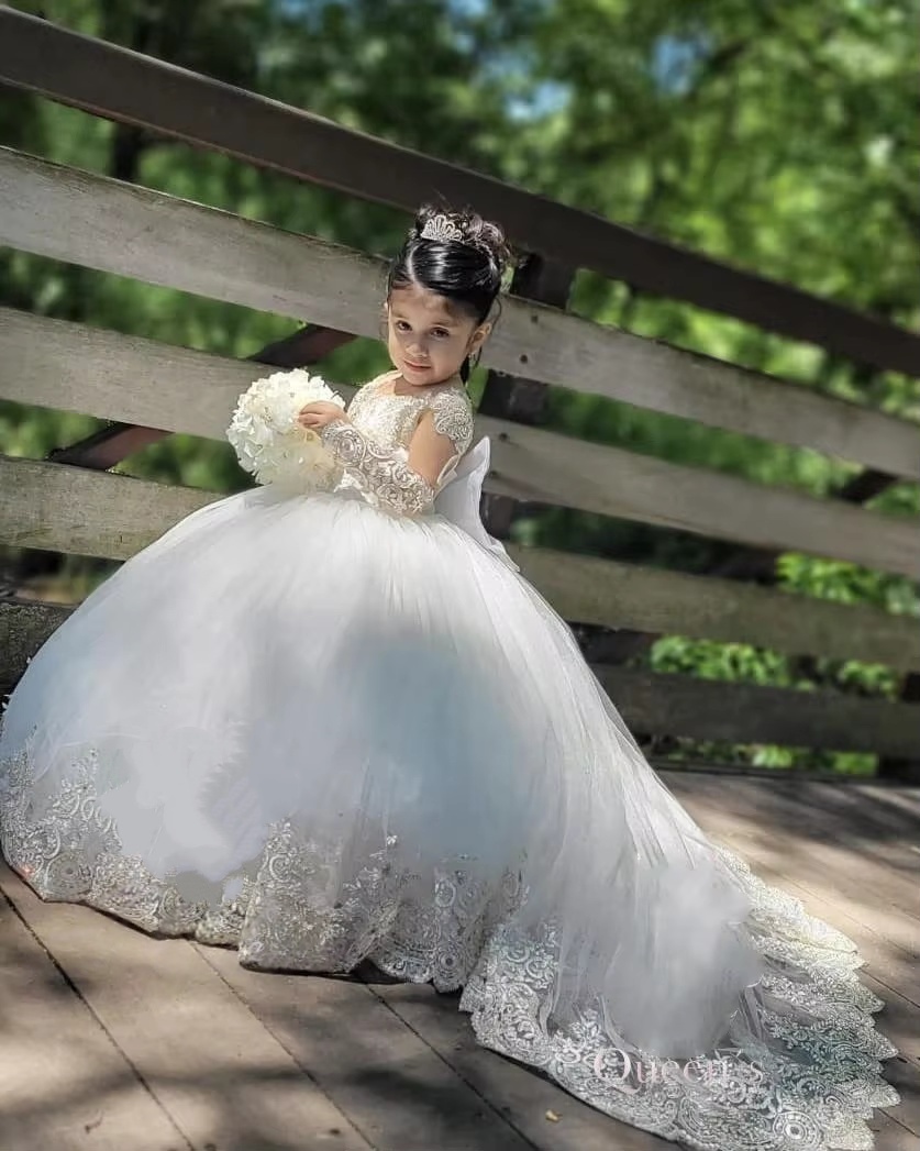 Toddler Girl Tulle Party Dress - Gaun Pengiring Pengantin Putri Buatan JDY,