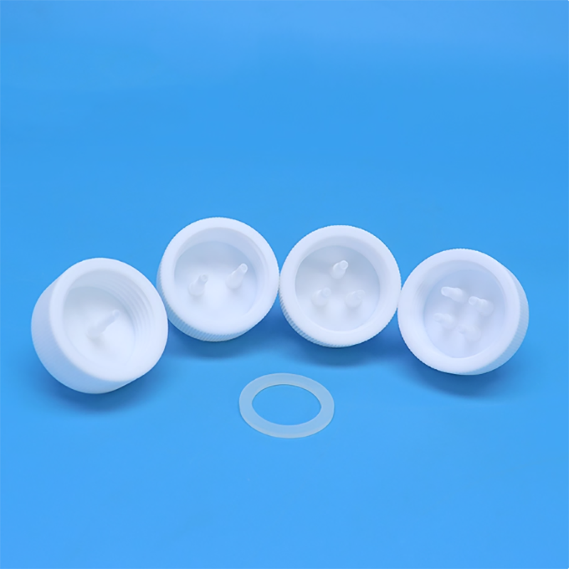 Feeding - Kepala penyuntik PTFE penuh GL45 tutup