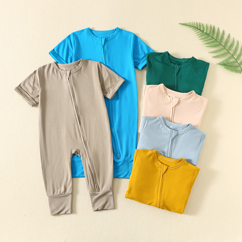 Cotton Baby Onesies Zipper - Somenie, Baju Bayi Model INS, Terbuat