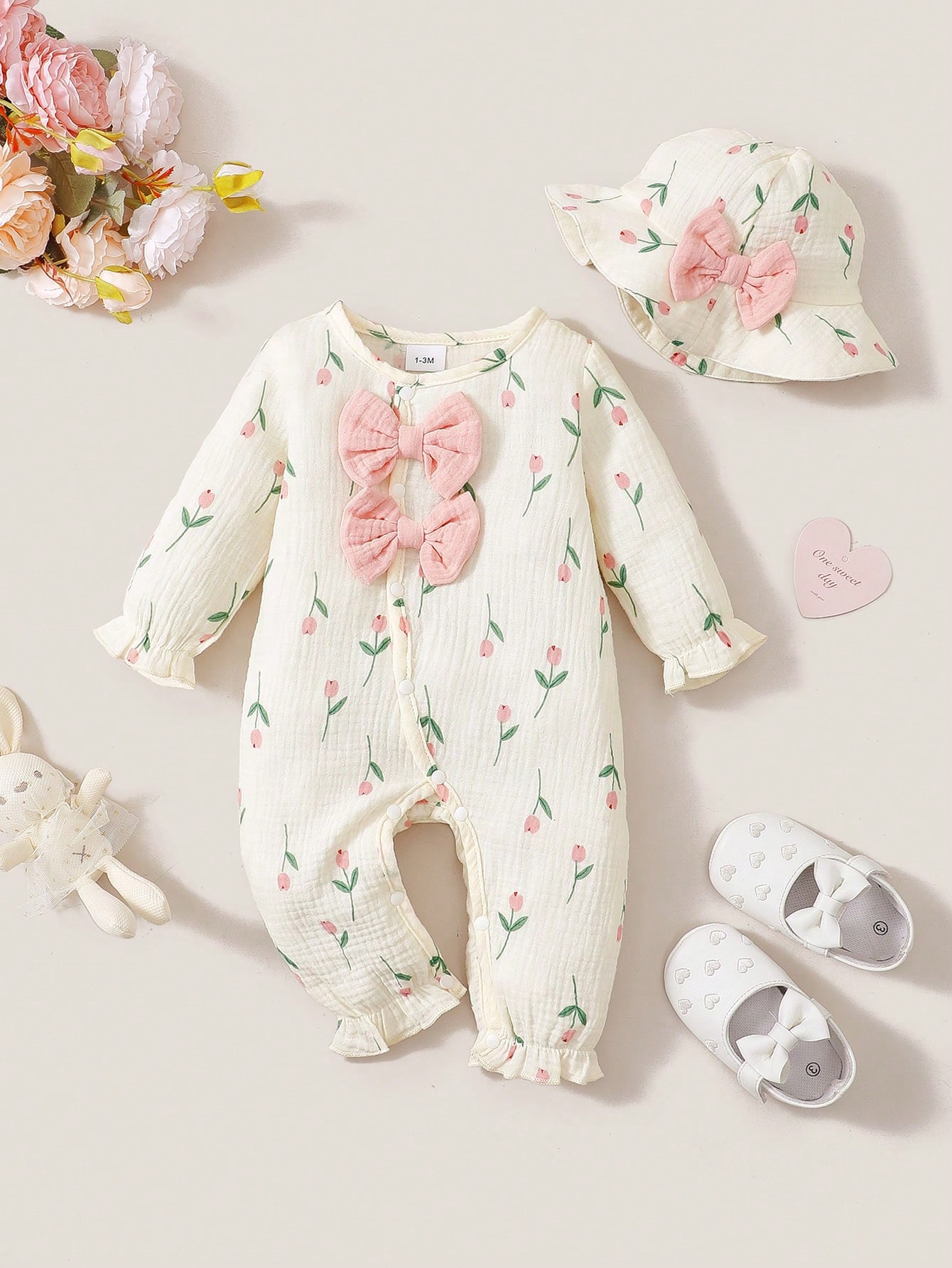 Setelan romper bayi perempuan  - Newborn Baby Girl Romper Floral ulasan dan harga